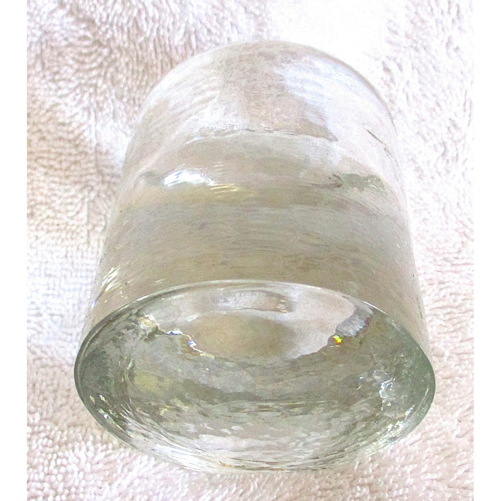 Heavy Clear Glass Crystal Cylinder Candle Holder Textured Ice Votive Pillar Base - Picture 4 of 4